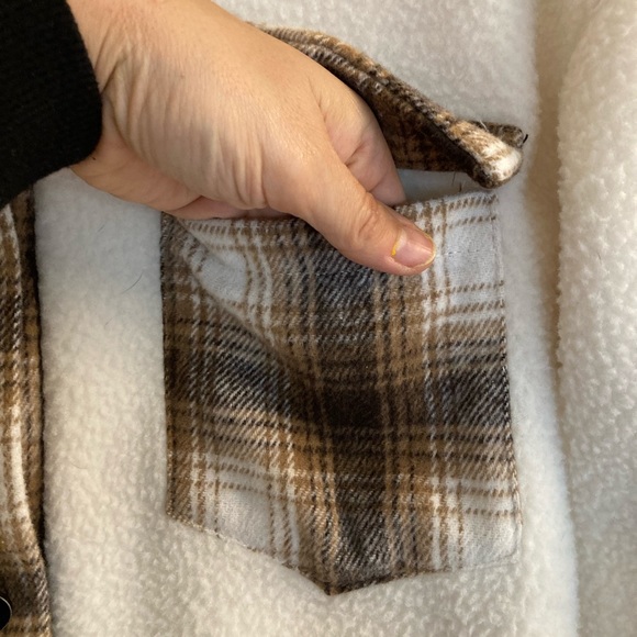 Miss Sparkling Plush Plaid Fleece Teddy Jacket - Picture 8 of 9